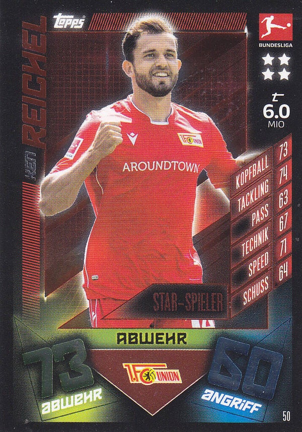 Ken Reichel / 1.FC Union Berlin / Topps Match Attax 2019 / Star-Spieler / Nr.50