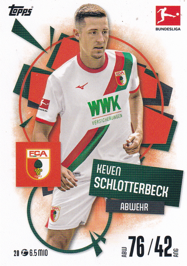 Keven Schlotterbeck - FC Augsburg - Topps Match Attax 2025 - Basis Karte - Nr. 20
