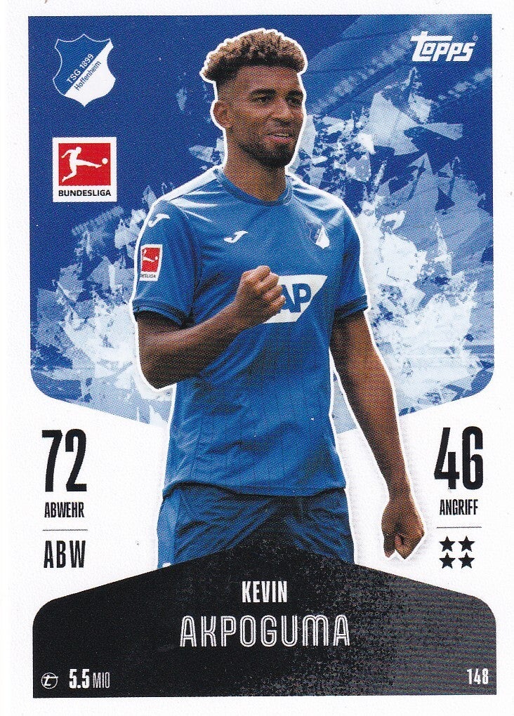 Kevin Akpoguma / TSG Hoffenheim / Topps Match Attax 2024 / Basis Karte / Nr. 148