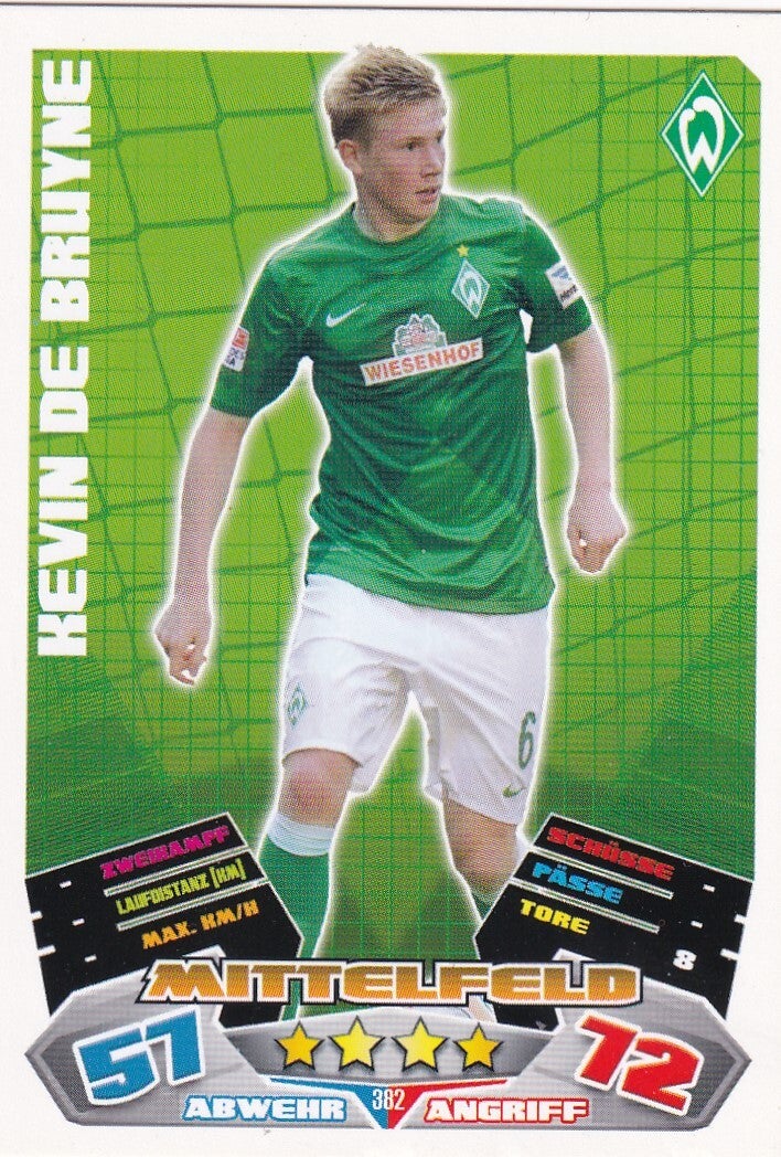 Kevin de Bruyne - SV Werder Bremen - Topps Match Attax 2012 - Basis Karte - Nr. 382