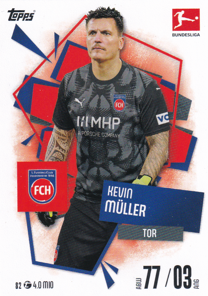 Kevin Müller - 1.FC Heidenheim - Topps Match Attax 2025 - Basis Karte - Nr. 82
