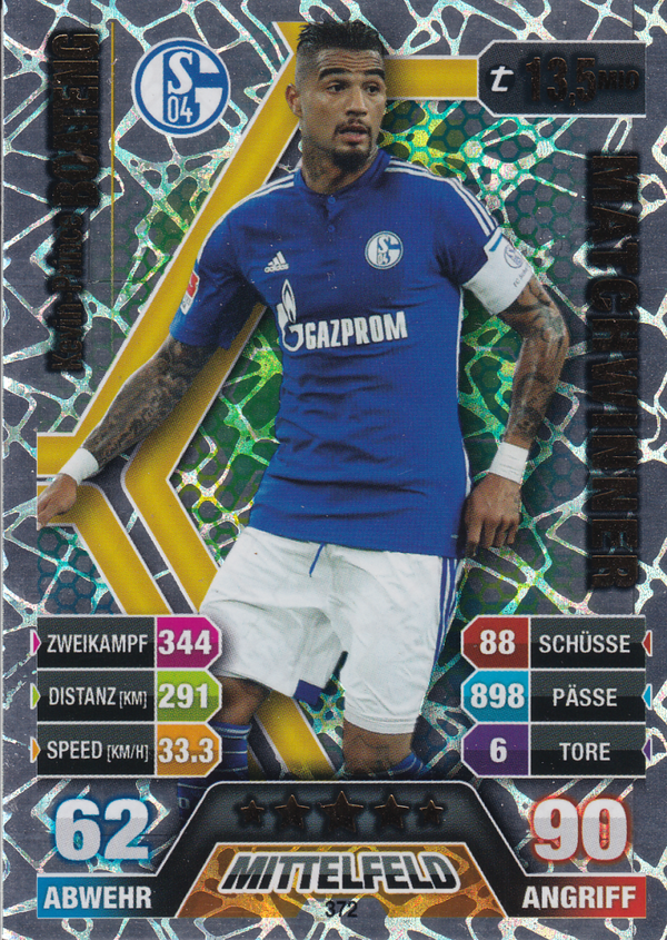 Kevin-Prince Boateng - FC Schalke 04 - Topps Match Attax 2014 - Matchwinner - Nr. 372