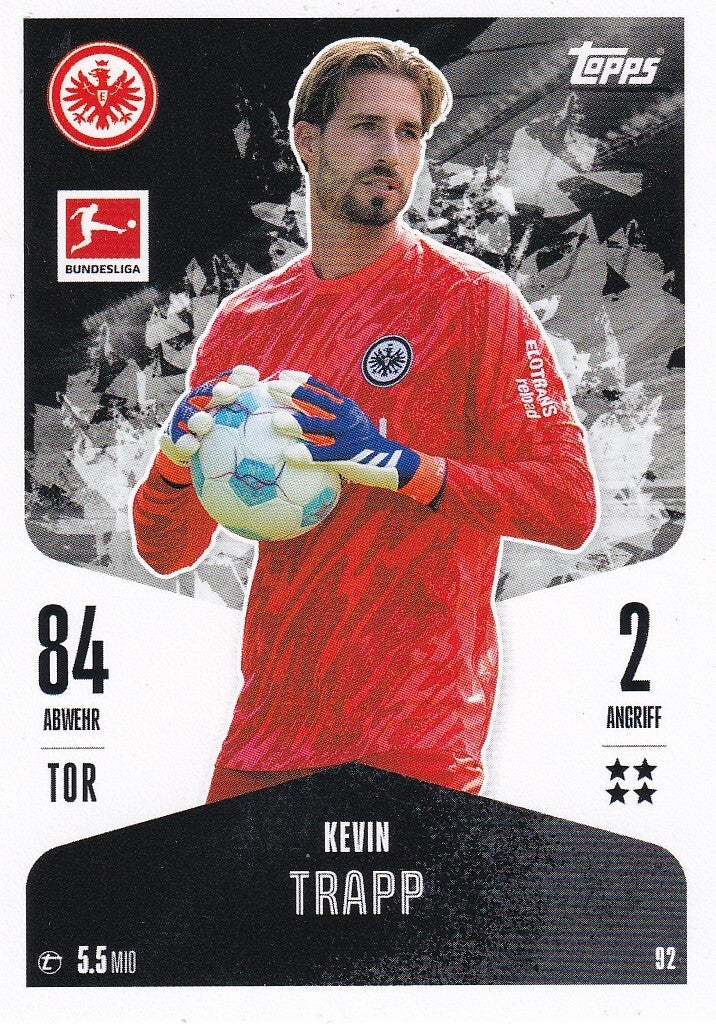 Kevin Trapp / Eintracht Frankfurt / Topps Match Attax 2024 / Basis Bild / Nr. 92