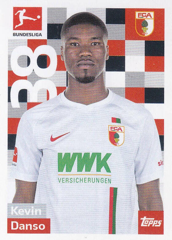 Kevin Danso / FC Augsburg /  Topps Bundesliga 2018 / Basis Bild / Nr.8