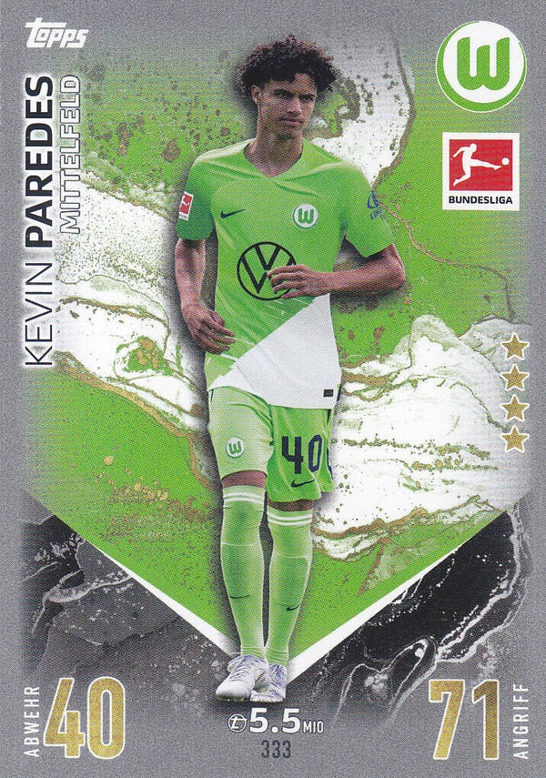 Kevin Paredes / VFL Wolfsburg / Topps Match Attax 2023 / Basis Karte / Nr.333