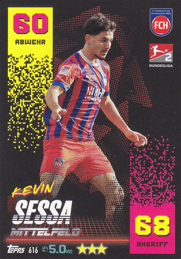 Kevin Sessa - FC Heidenheim - Topps Match Attax 2022 - Basis Karte - Nr.616