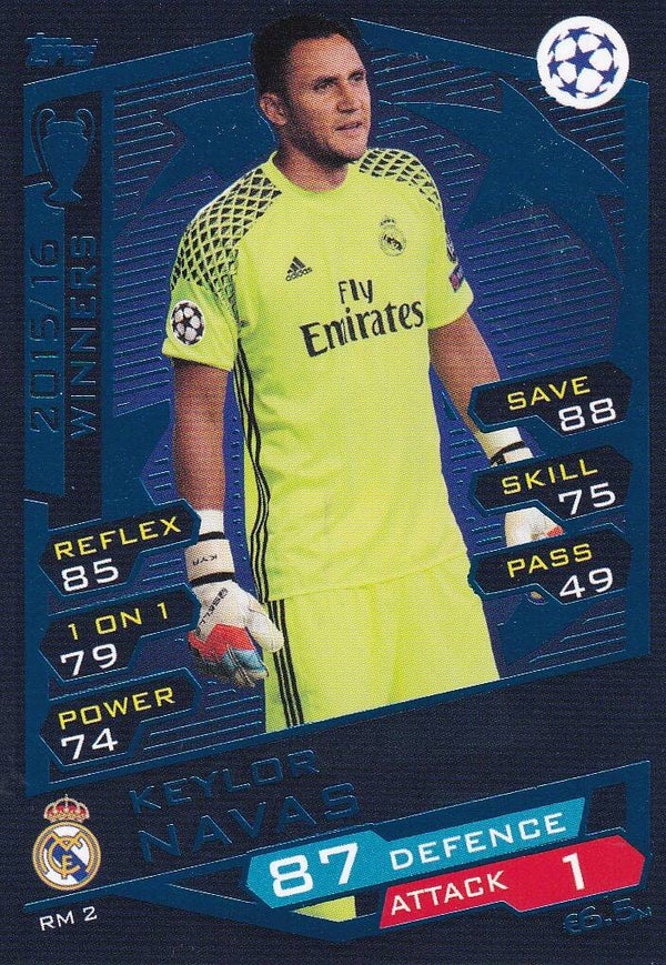 Keylor Navas - Real Madrid - Topps Champions League 2016 - Winner 2015 - Nr. RM 2
