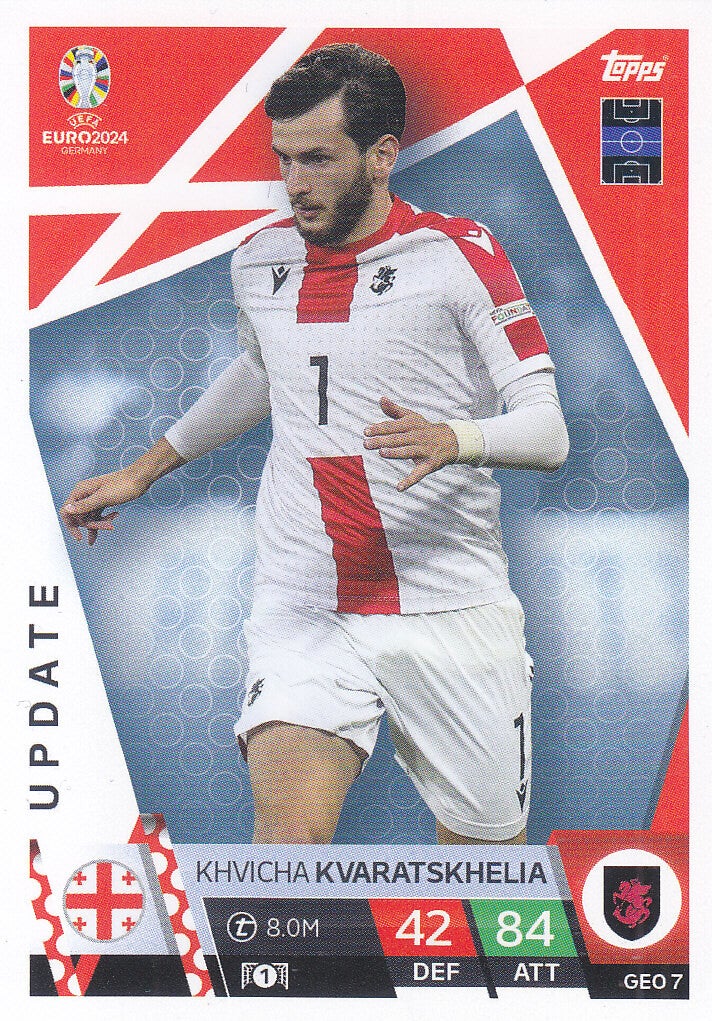 KHvicha Kvaratskhelia / Georgien / Topps EM 2024 / Update Karte / Nr. GEO 7
