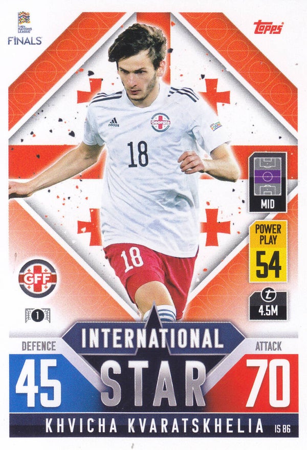 Khvicha Kvaratskhelia / Georgien / Topps Nations League / International Star / Nr.IS86