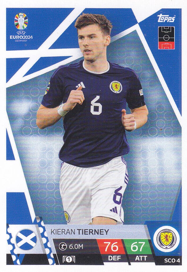 Kieran Tierney / Schottland / Topps EM 2024 / Basis Karte / Nr. SCO 4