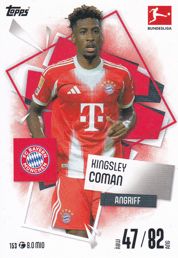 Kingsley Coman - FC Bayern München - Topps Champions League 2025 - Basis Karte - Nr. 153