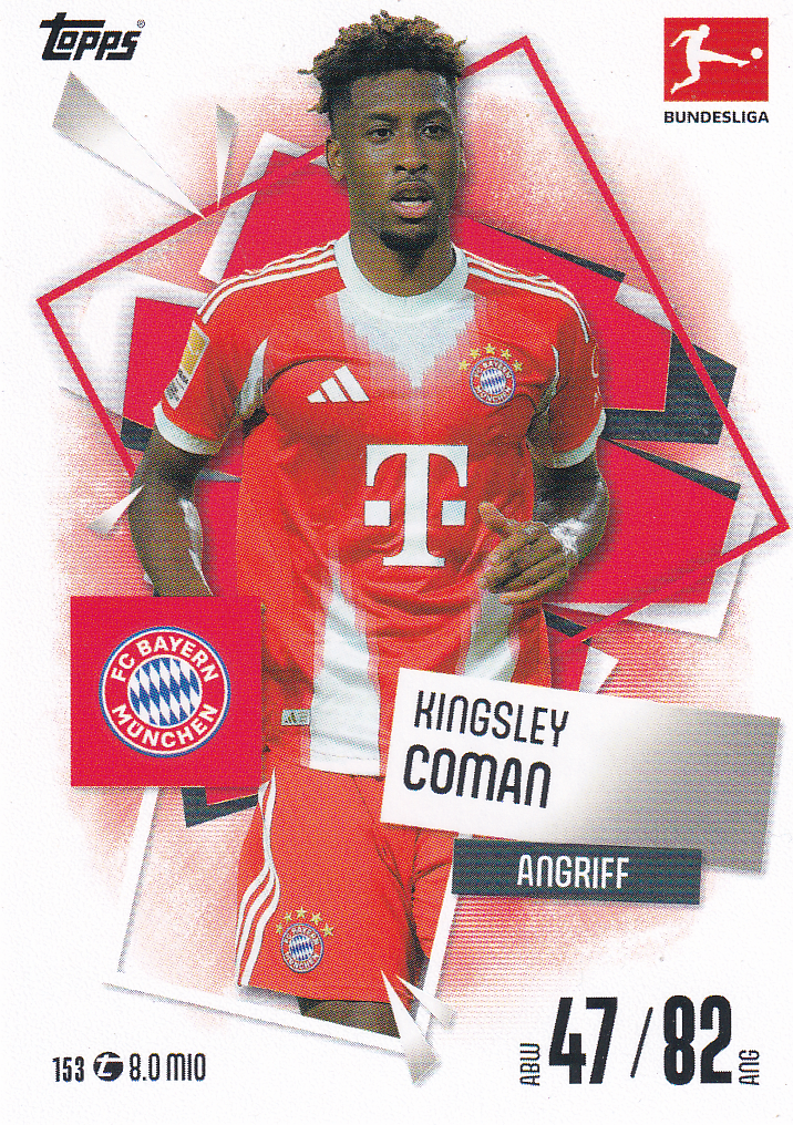 Kingsley Coman - FC Bayern München - Topps Match Attax 2025 - Basis Karte- Nr. 153