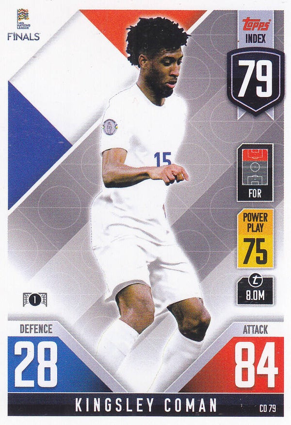 Kingsley Coman / Frankreich / Topps Uefa Nations League 2022 Finals / Basis Karte / Nr. CD 79