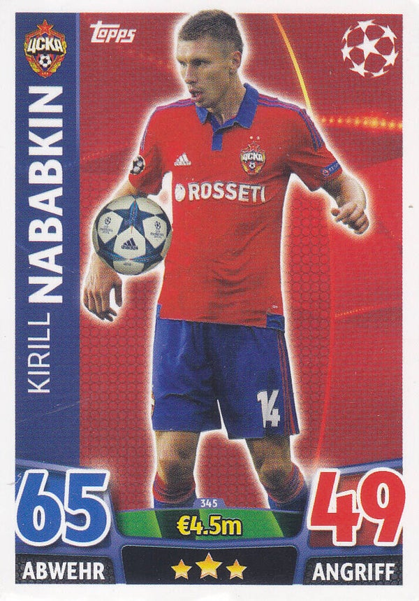 Kirill Nababkin / ZSKA Moskau / Topps Champions League 20215 / Basis Karte / Nr. 345