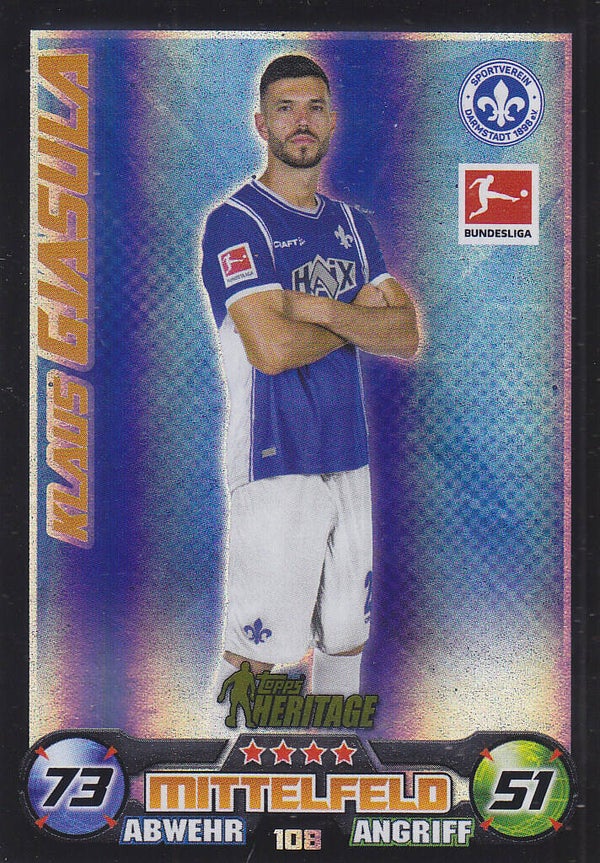 Klaus Gjasula / Darmstadt 98 / Topps Match Attax 2023 / Heritage / Nr.108