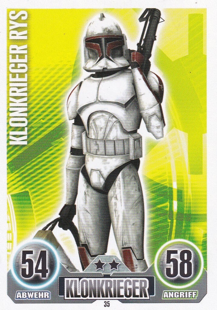 Klonkrieger Rys / Topps Star Wars Force Attax 2010 / Klonkrieger / Die Republik / Nr. FA 35