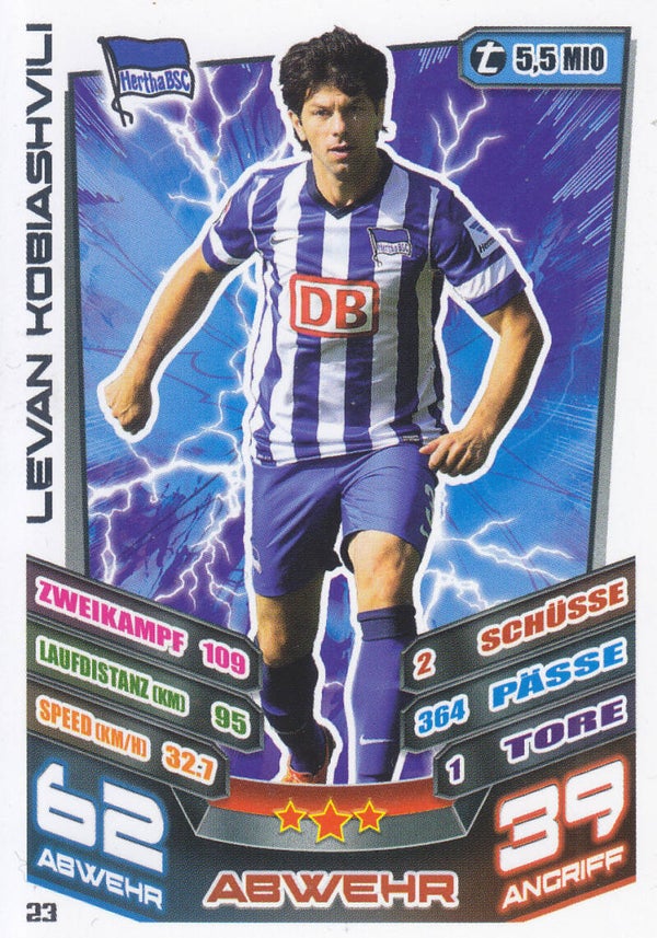 Levan Kobiashvili / Hertha BSC Berlin / Topps Match Attax 2013 / Basis Karte / Nr.23