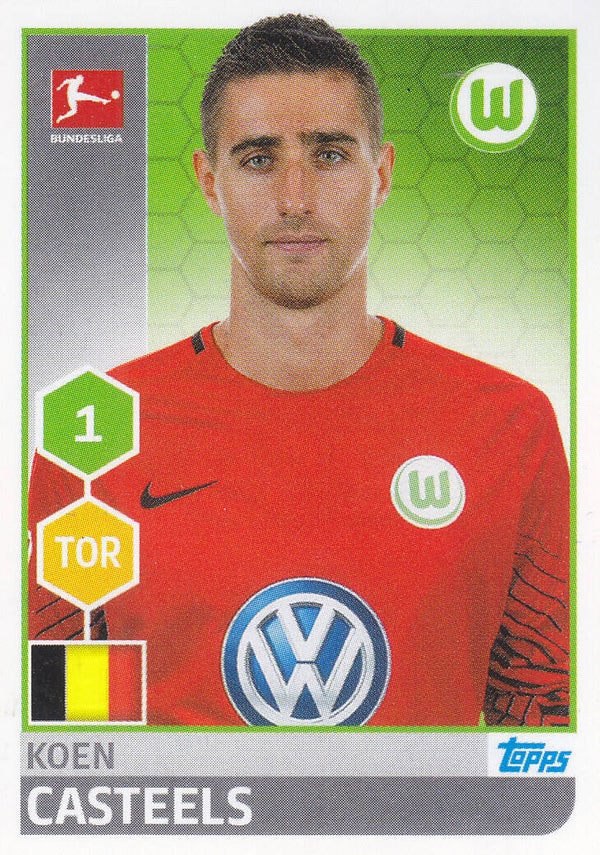 Koen Casteels - VFL Wolfsburg - Topps Bundesliga 2017 - Basis Bild - Nr. 259