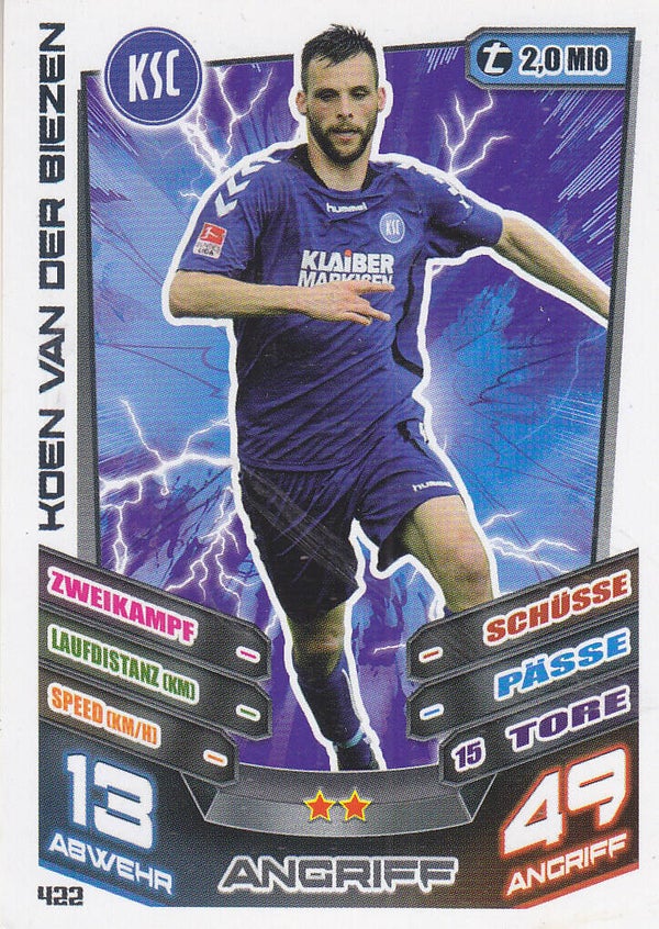 Koen van der Biezen / Karlsruher SC / Topps Match Attax 2013 / Basis Karte / Nr.422