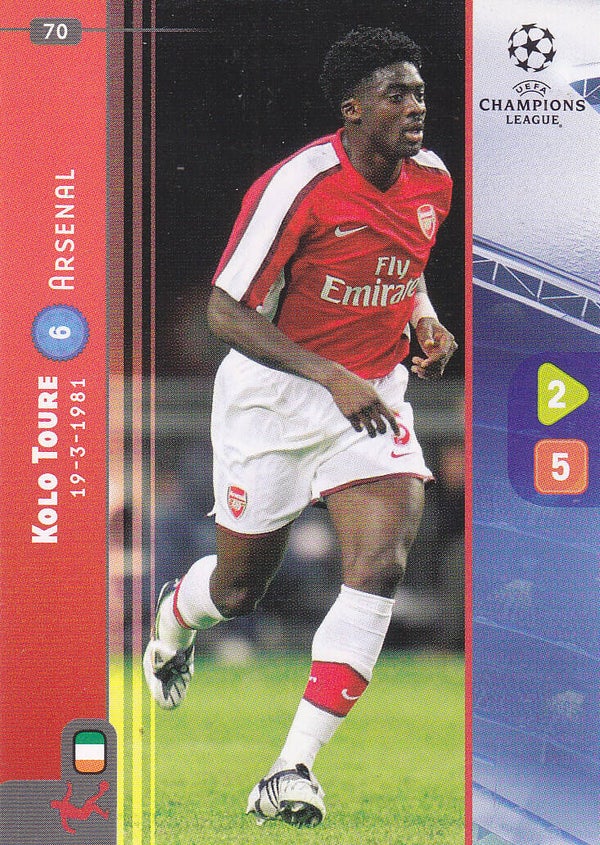Kolo Toure / Arsenal London / Panini Champions League 2008 / Basis Karte / Nr.70