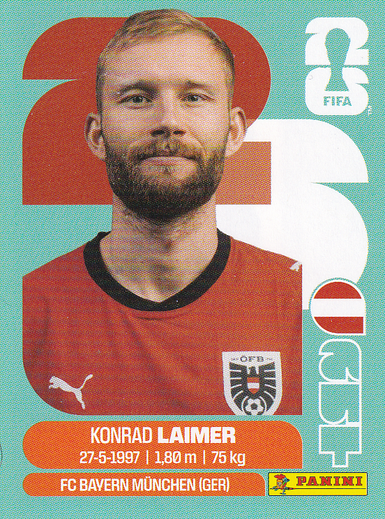 Konrad Laimer - Österreich - Panini WM 2026 - Basis Bild - AUT12
