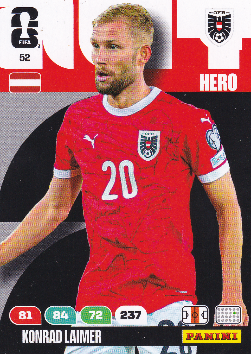 Konrad Laimer - Österreich - Panini WM 2026 - Hero - Nr. 52