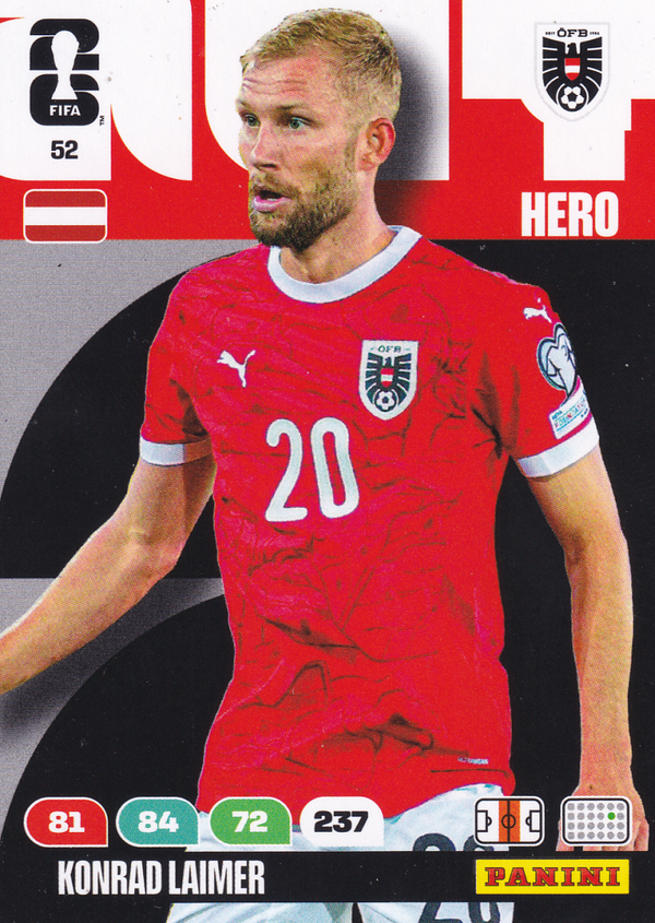 Konrad Laimer - Österreich - Panini WM 2026 - Hero - Nr. 52