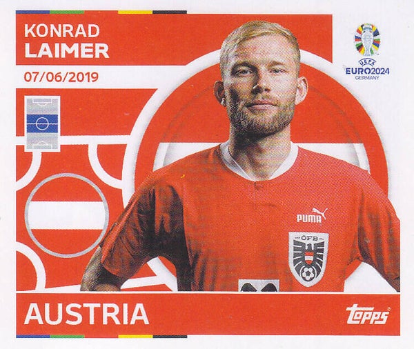 Konrad Laimer / Österreich / Topps EM 2024 / Basis Bild / Nr. AUT 14