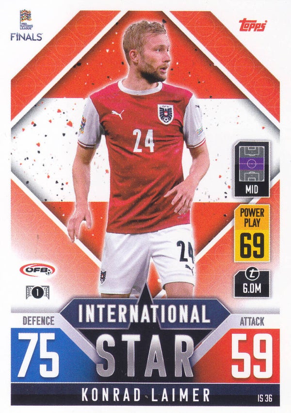 Konrad Laimer - Österreich - Topps Nations League Finals 2022 - International Star - Nr. IS 36