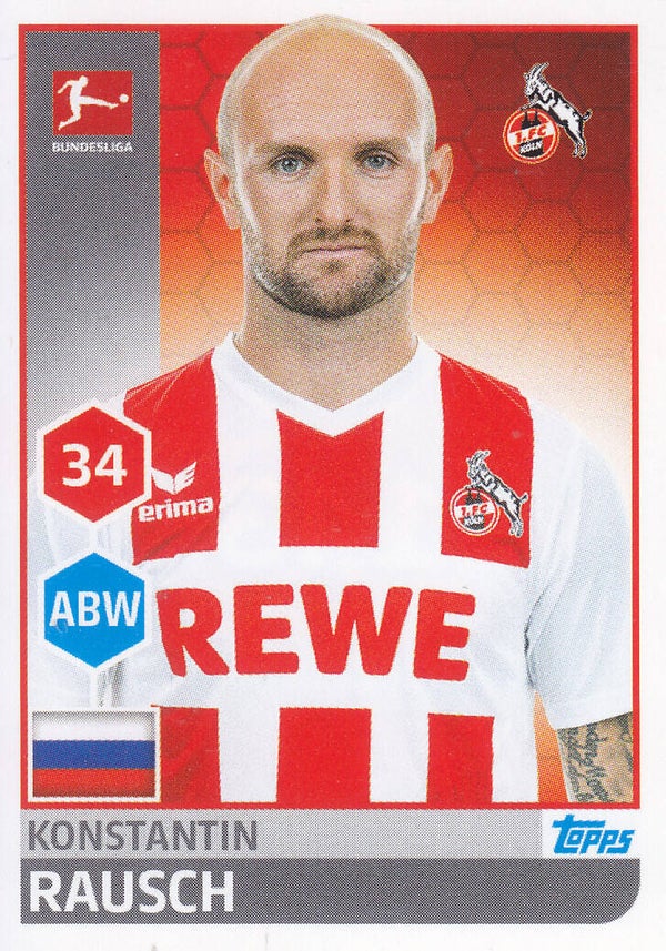 Konstantin Rausch / 1.FC Köln / Topps Bundesliga 2017 / Basis Bild / Nr.143