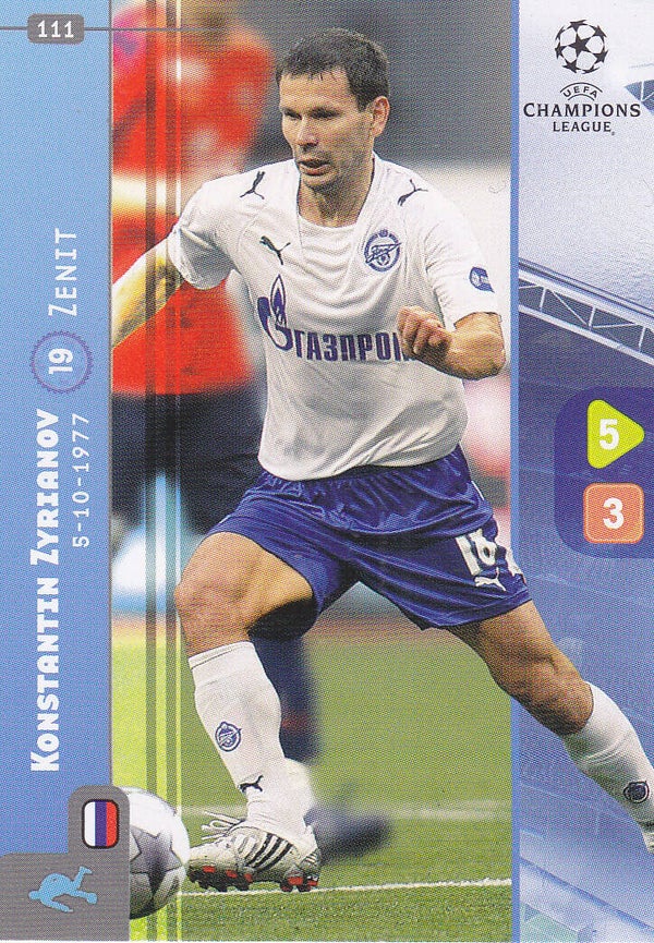 Konstantin Zyrianov / Zenit St. Petersburg / Panini Champions League 2008 / Basis Karte / Nr.111