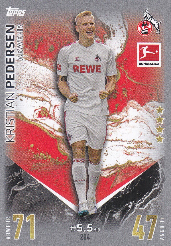 Kristian Pedersen / 1.FC Köln / Topps Match Attax 2023 / Basis Karte / Nr.204