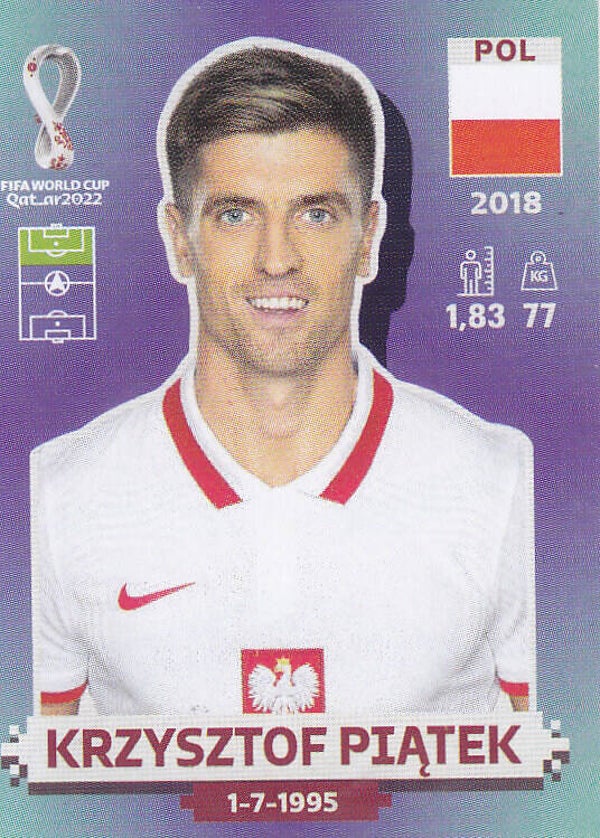 Krzysztof Piatek / Polen / Panini WM 2022 / Basis Bild / Nr. POL 19