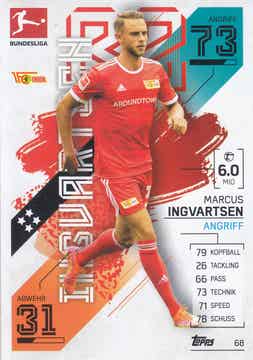Marcus Ingvartsen / 1.FC Union Berlin / Topps Match Attax 2021 / Basis Karte / Nr.68