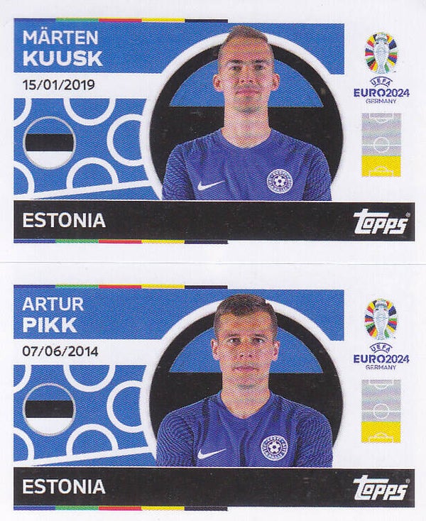 Marten Kuusk & Artur Pikk / Estland / Topps EM 2024 / Basis Doppelbild / Nr. EST 4 EST 5
