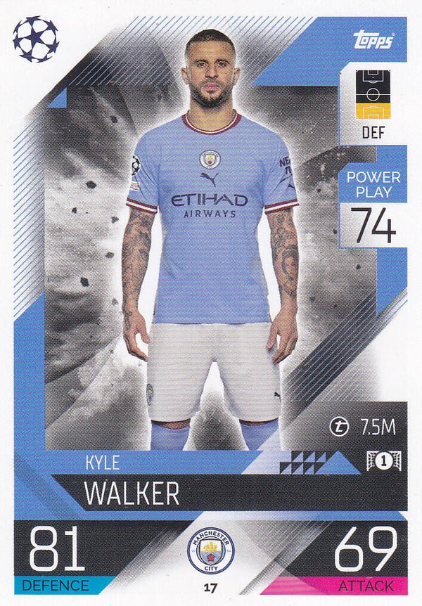 Kyle Walker / Manchester City / Topps Champions League 2022 / Basis Karte / Nr. 17