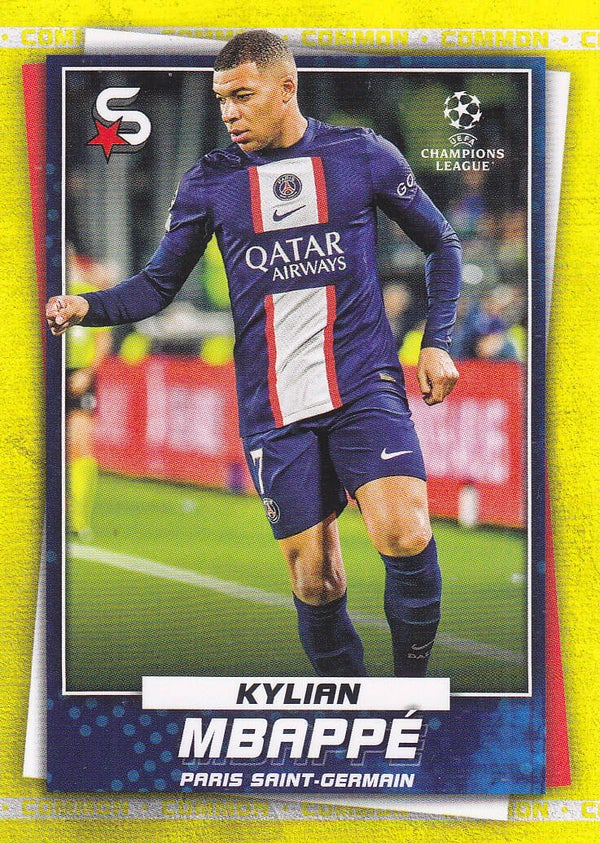 Kylian Mbappe / Paris Saint Germain / Topps Superstars 2022 / Common Yellow / nicht nummeriert / Nr.134V
