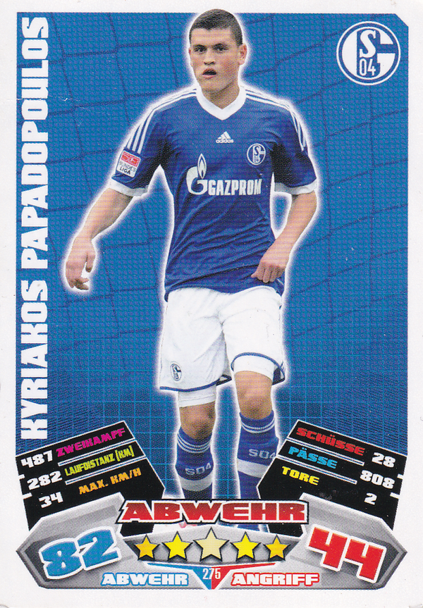 Kyriakos Papadopoulos - FC Schalke 04 - Topps Match Attax 2012 - Basis Karte - Nr. 275