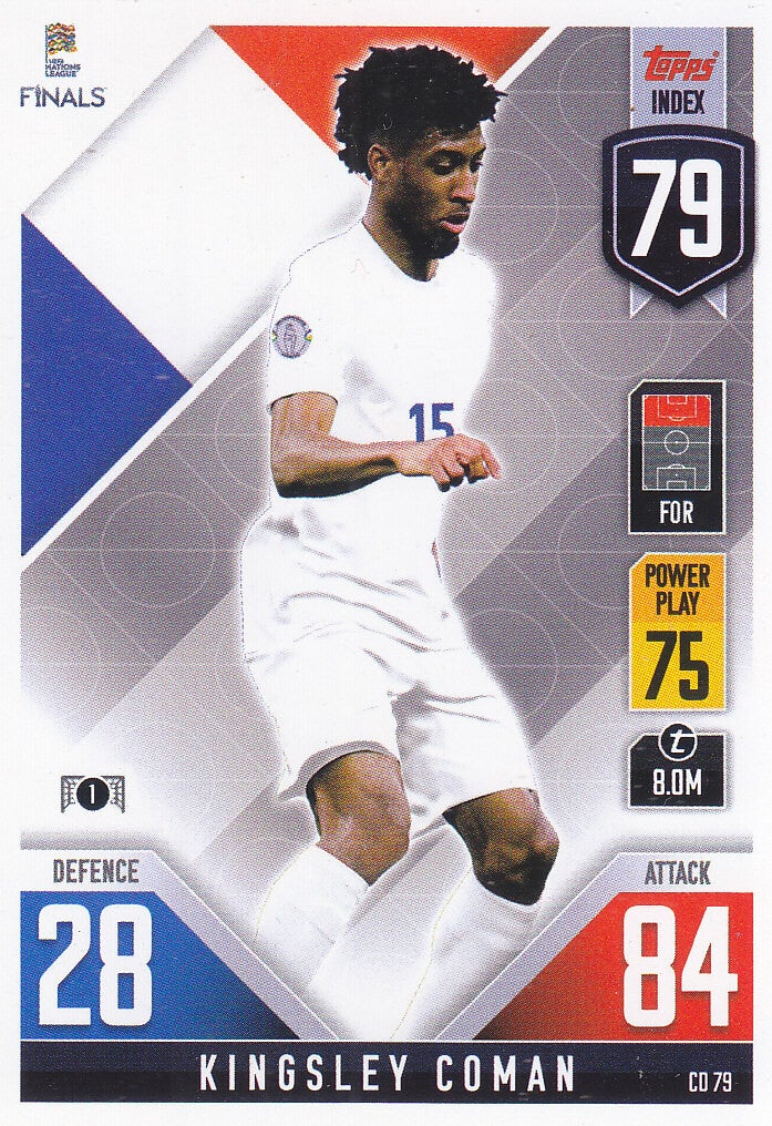 Kingsley Coman / Frankreich / Topps Uefa Nations League 2022 Finals / Basis Karte / Nr. CD 79