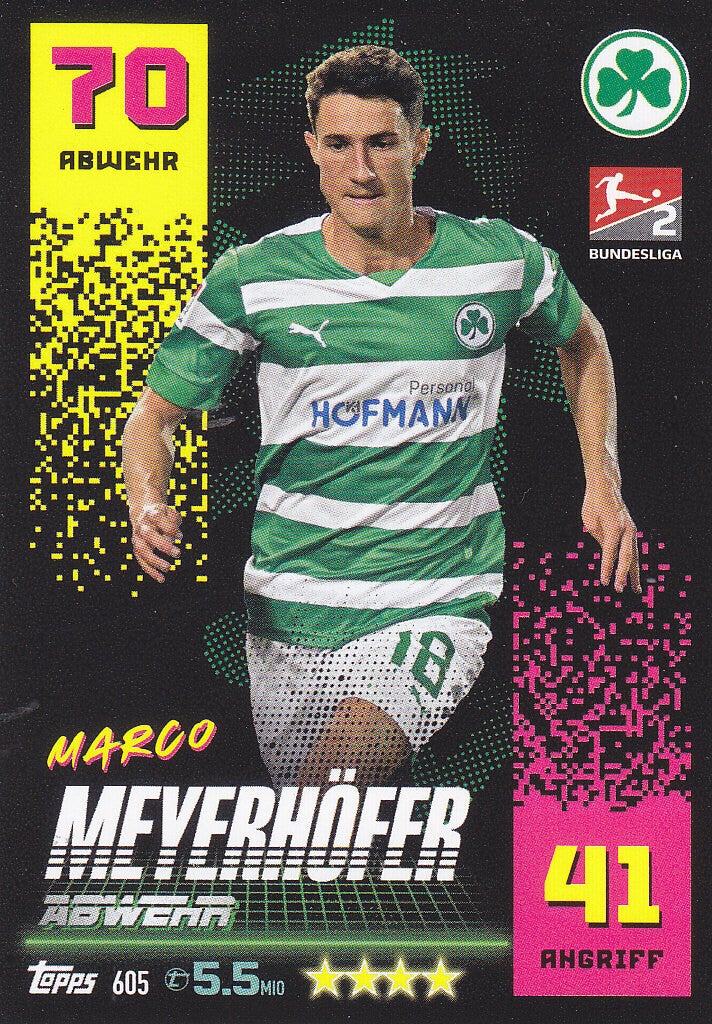 Marco Meyerhöfer SpVgg Greuther Fürth Basis Karte 2.Bundesliga Nr.605