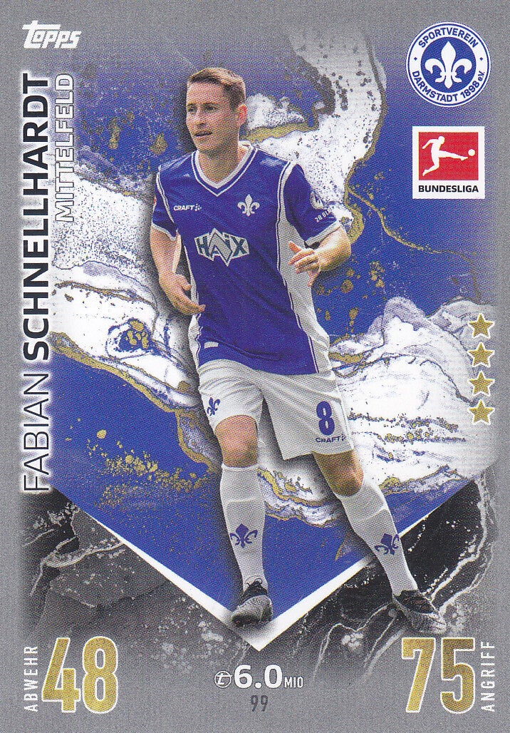 Fabian Schnellhardt / Darmstadt 98/ Topps Match Attax 2023 / Basis Karte / Nr.99