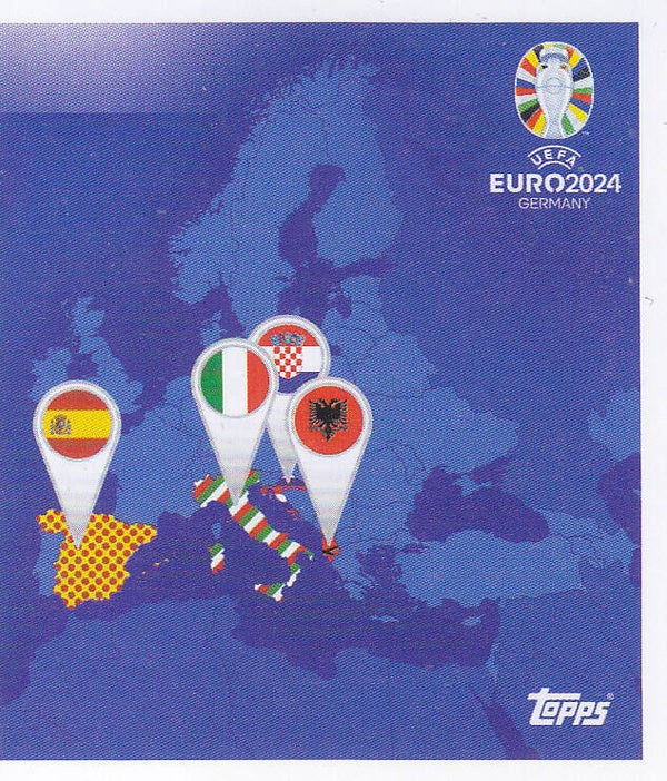 Gruppe B / Topps EM 2024 / Länderkarte / Teilbild 2 / Nr. GB 2