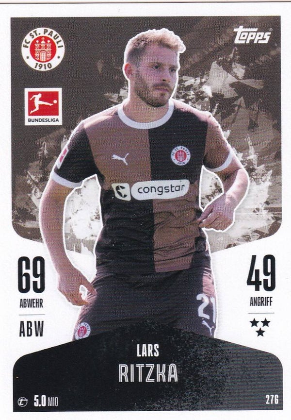 Lars Ritzka / FC St. Pauli / Topps Match Attax 2024 / Basis Karte / Nr. 276