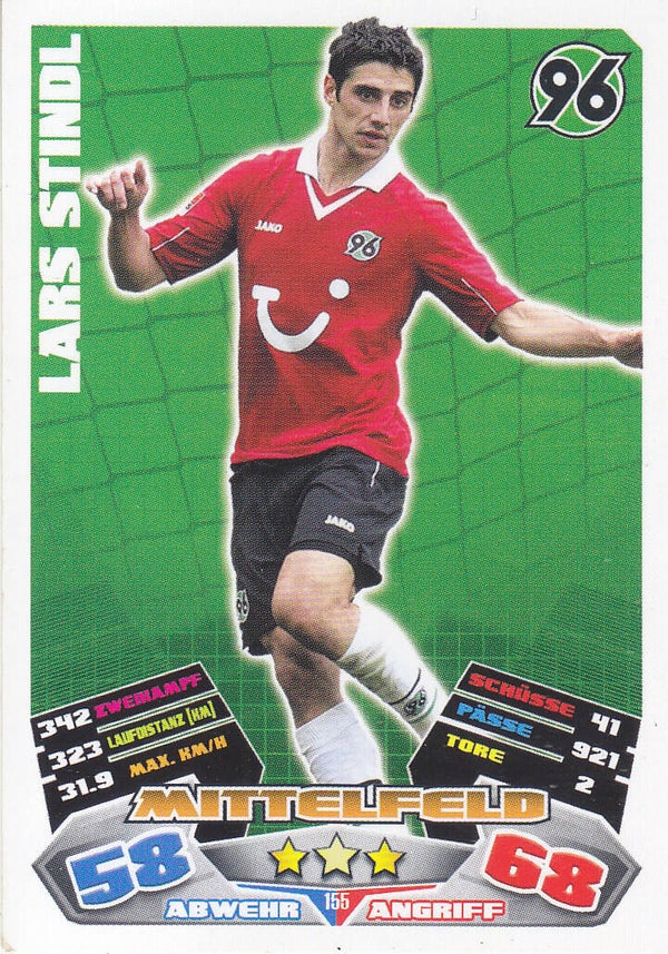 Lars Stindl / Hannover 96 / Topps Match Attax 2012 / Basis Karte / Nr. 155