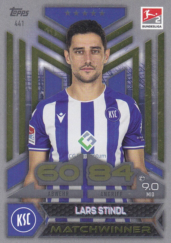 Lars Stindl / Karlsruher SC / Topps Match Attax 2023 / Matchwinner 2.Bundesliga / Nr. 441