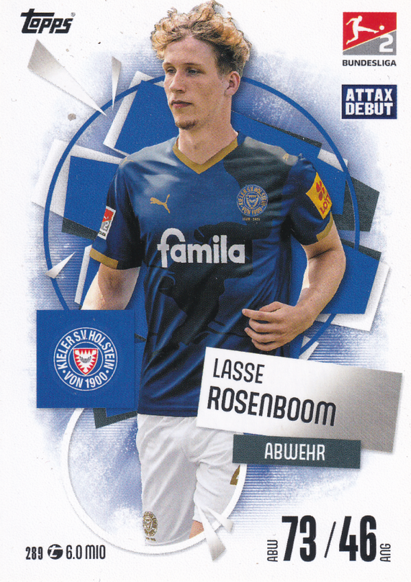 Lasse Rosenboom - Holstein Kiel - Topps Match Attax 2025 - Attax Debüt - Nr. 289