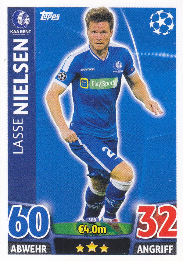 Lasse Nielsen / KAA Gent / Topps Champions League 2015 / Basis Karte / Nr.308