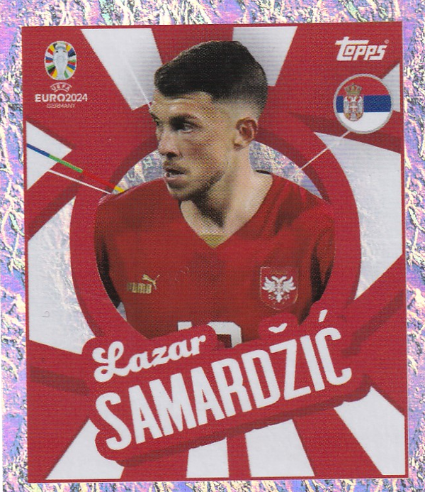 Lazar Samardzic / Serbien / Topps EM 2024 / Glitzer Bild / Nr. SRB PTW