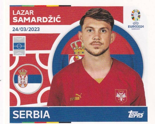 Lazar Samardzic / Serbien / Topps EM 2024 / Basis Bild / Nr. SRB 17