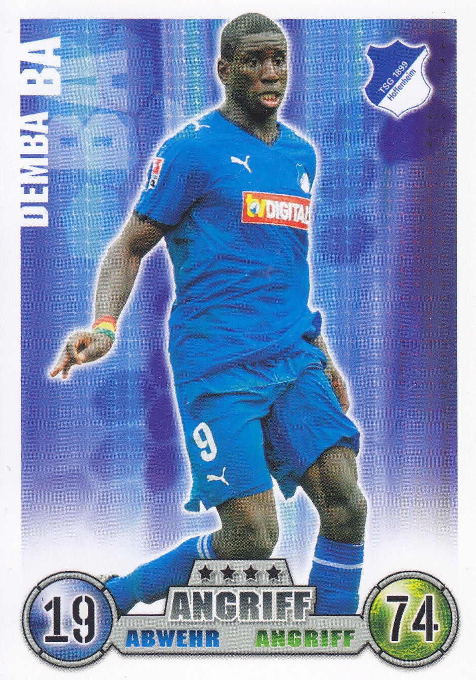 Demba Ba / TSG 1899 Hoffenheim / Topps Match Attax 2008 / Basis Karte / Nr. 176